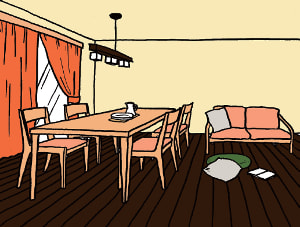 チェアとソファを同色