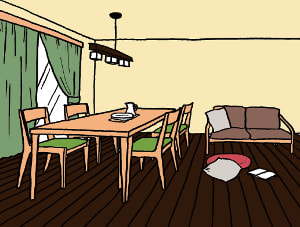 チェアとカーテン同色