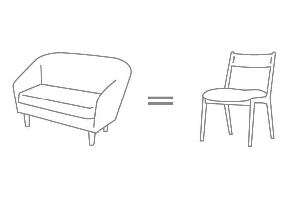 ソファみたいに使えるチェア