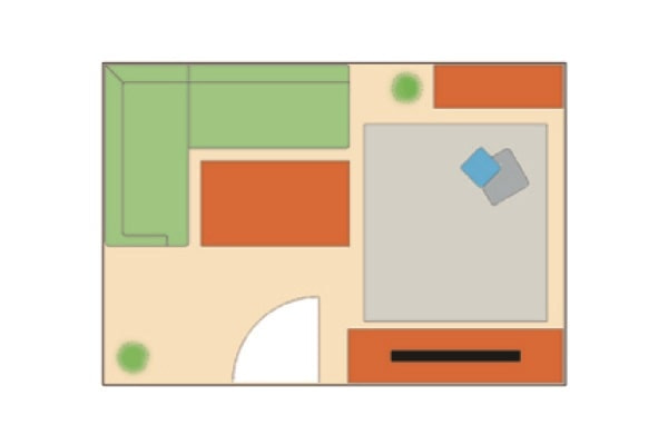 10畳でLDセットを配置したイメージ